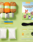 Crochet Kit for Beginners, 4PCS Crochet Animal Kit for Adults Kids, Learn to Crochet with Step-By-Step Video with Writtern Pattern