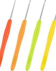 4 Pieces Hair Needles Crochet Hooks Precision Metal Needles Crochet Knitting Needles with Soft Handles, 1 Mm, 1.25 Mm, 1.5 Mm, 1.75 Mm, 4 Colors