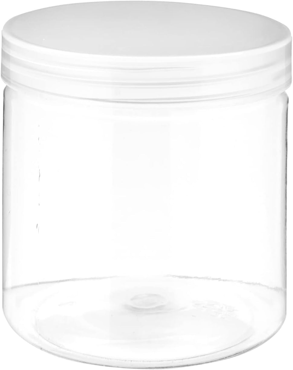 Slime Containers with Lids - 8 Pack Clear Plastic Jars for Kids DIY Crafts (12 Oz)