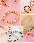 6000Pcs Clay Beads Bracelet Making Kit for Adults, 24 Colors Flat Heishi Clay Beads with Charms, Preppy Beads for Jewelry Earring Craft Making