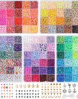 12000Pcs, 115 Colors Clay Beads for Bracelets Making Kit Polymer Heishi Flat Beads Beads with Letter Beads for DIY Jewelry Marking Bracelets Necklace, 6Mm