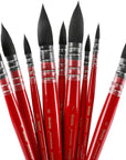 Professional Watercolor Paint Brushes, Mop Paintbrushes, 9 Pcs, Synthetic Squirrel Hair, Art Supplies for Painting, Great Watercolor Set for Artists, Amateur Hobbyists and Painting Lovers