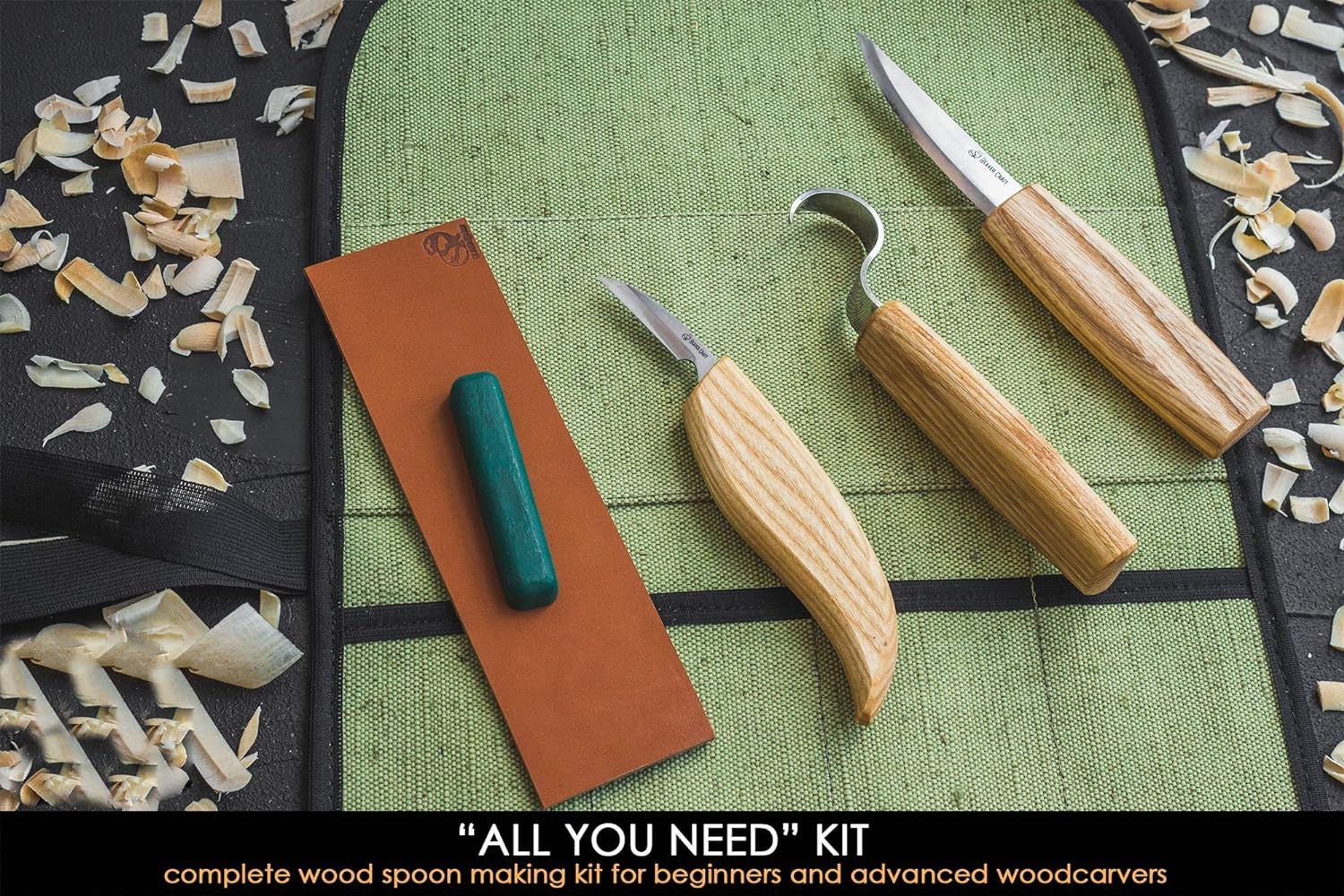 S13 Wood Carving Tools Set for Spoon Carving 3 Knives Wood Carving Kit for Beginners Hook Knife Wood Carving Right-Handed Spoon Carving Whittling Knives (S13 Right-Handed)
