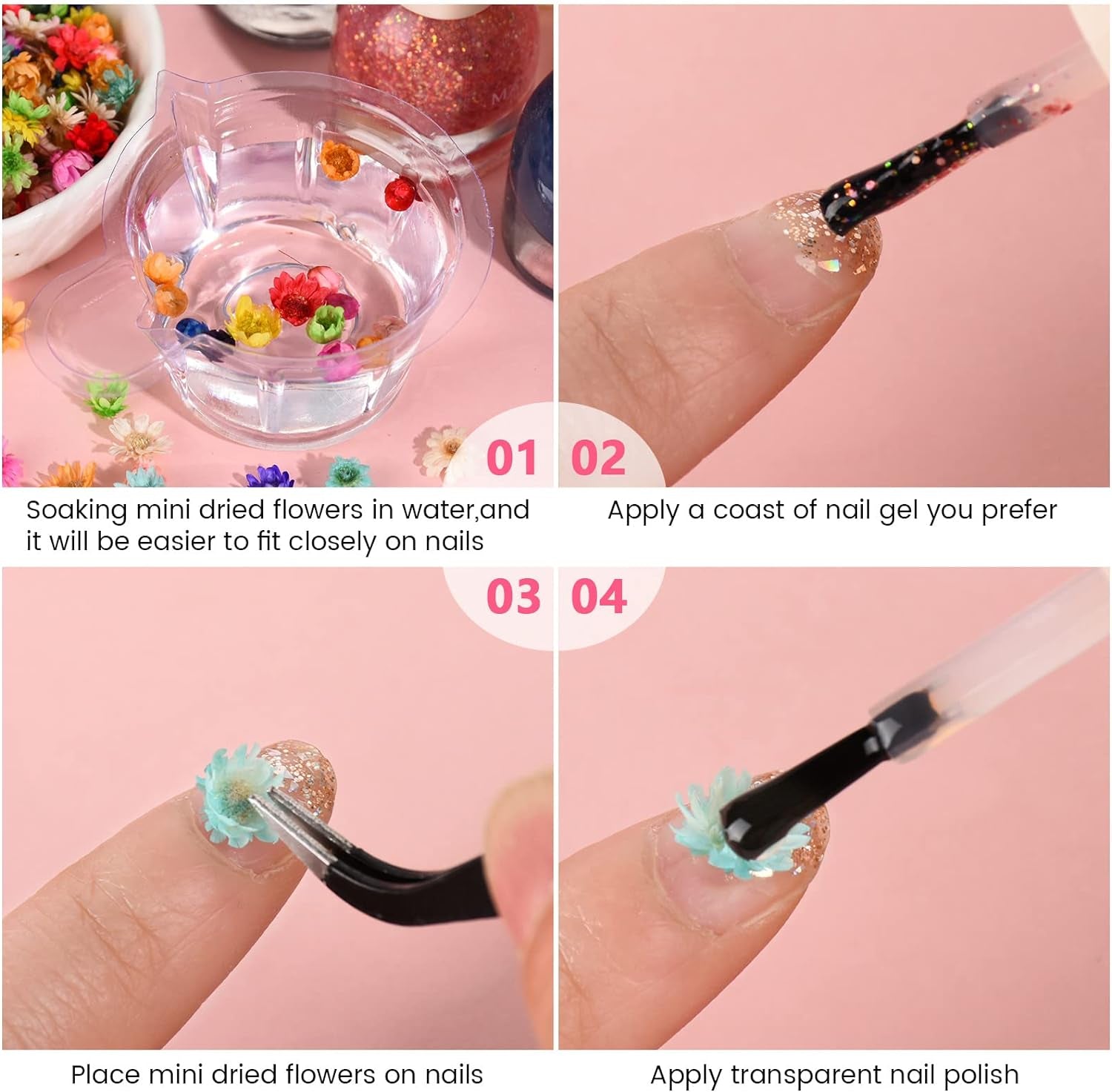 900 PCS Small Dried Flowers for Crafts Resin - Tiny Dried Flowers for Nails, Natural Real Dried Pressed Flowers Bulk for DIY Jewelry Earrings Epoxy Molds, Candles Making, Soap Making