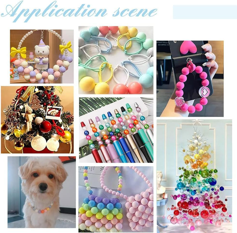 50Pcs Chunk Beads, 20Mm Focal Beads Bubblegum Beads Colorful Pen Beads Large Rhinestone Pearl Beads Loose Beads Spacer Beads for Pen School Jewelry Bracelet Necklace Keychain Craft Making