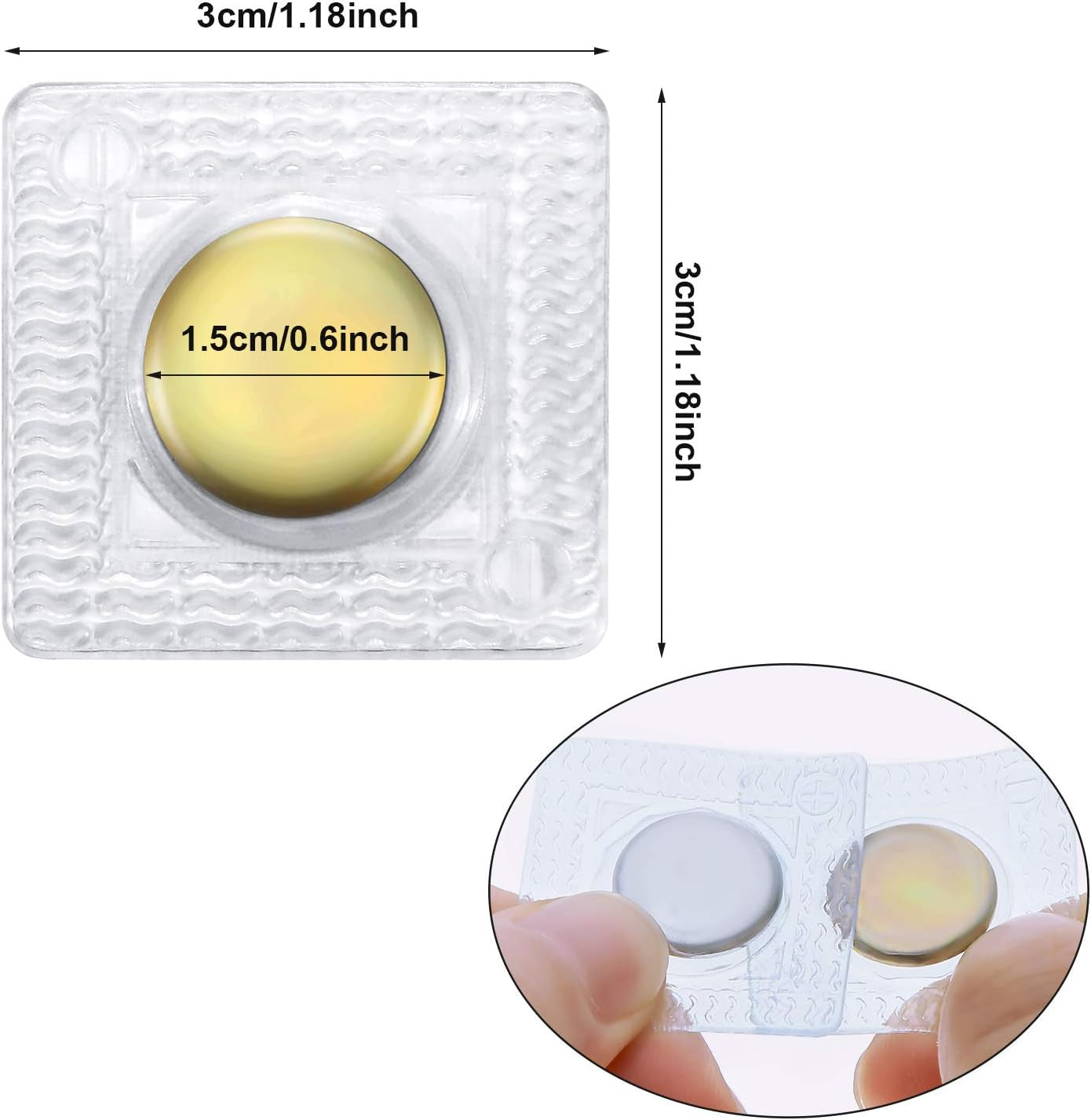 25 Pairs Hidden Sew Magnetic Snap Invisible Hidden Sew in PVC Hidden Purse Closure for Fastener Handbag Cloth Clasp DIY Craft Sewing Tools