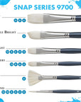 Snap White Synthetic Paint Brush Set for Acrylic and Watercolor, Includes 4 Paint Brushes