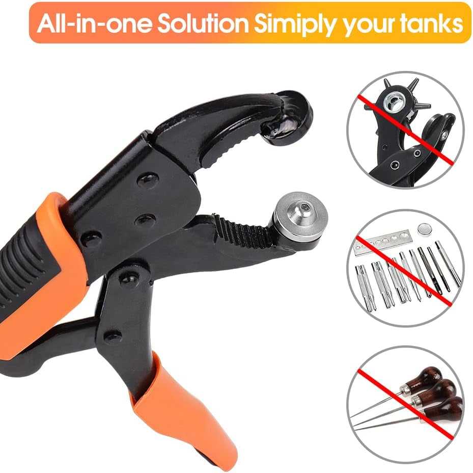 Snap Tool for Boat Cover - Heavy Duty Snap Fastener Snap Tool Snap Button Starter Kit with 15Mm Marine Grade Snap Button with Punch Hole Function for DIY Leather Canvas Tarps