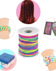 Elastic Beading Cords 100M Rainbow 1Mm Elastic Cord Pony Beads Crafts Pony Beading Thread Stretch String Craft Cord Pony Bead String