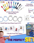 5 Stamped Superhero Cross Stitch Beginner Projects for Kids Needlepoint Starter Kit Sewing Set for Backpack Charms…