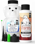 Precision Craft Glue -The Bundle - 4Fl Oz and 11Fl Oz Refill Bear - Tip Kit Included - Wrinkle Resistant - Flexible and Crack Resistant - Strong Hold Adhesive - Made in USA