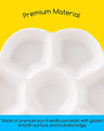 7-Well Studio Porcelain Paint Palette Tray,Set of 3 W/Color Box, Artist Mixing Colour Tray by 4-3/4 Inches for Watercolor Gouache Painting,Round,White