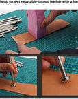 Leather Stamps,3 Pack Professional Leather Background Stamping Tools for Leather Craft Working