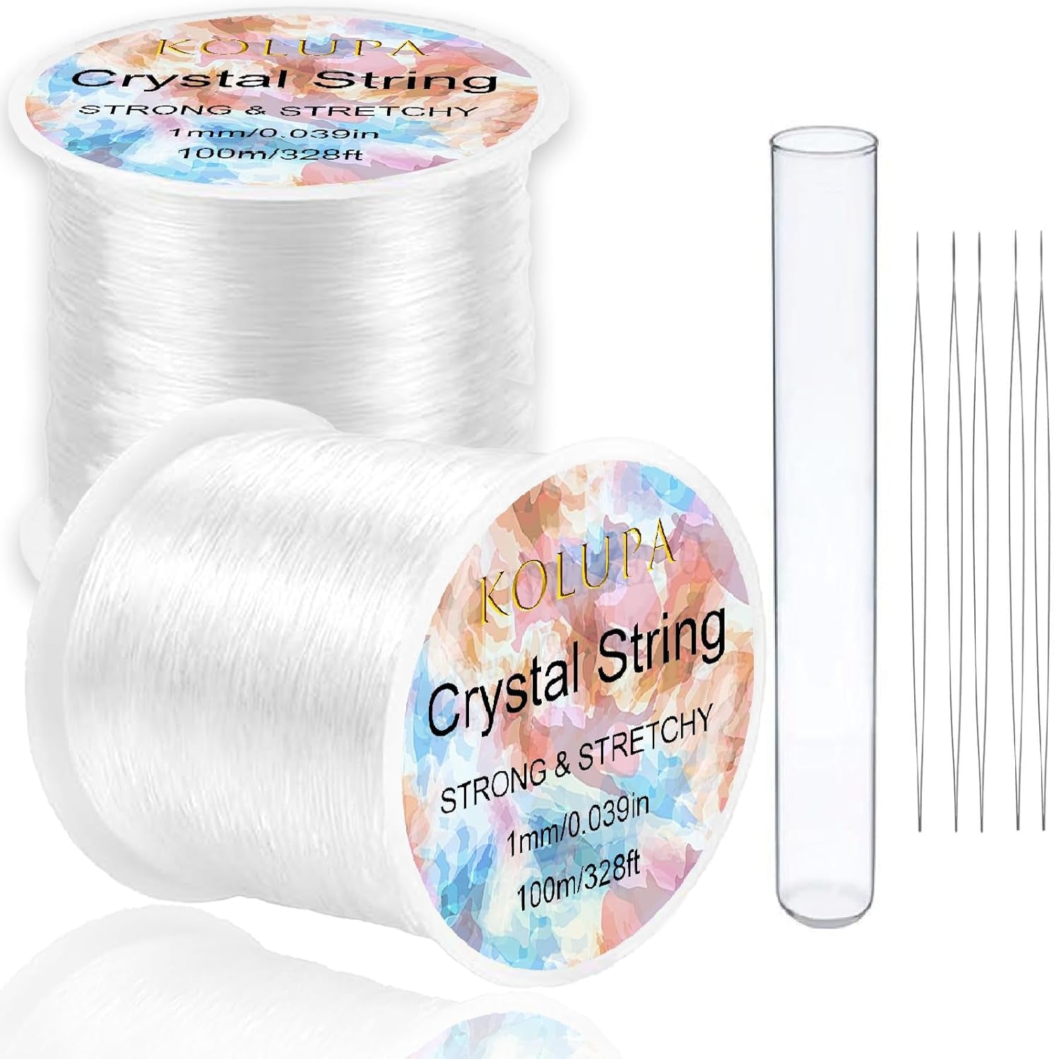 1Mm Stretchy Bracelet String Elastic String for Bracelets Making, Crystal Clear String Elastic Cord Necklace Cord Bead Cord for Friendship Bracelets, Letter Beads and Jewelry Making