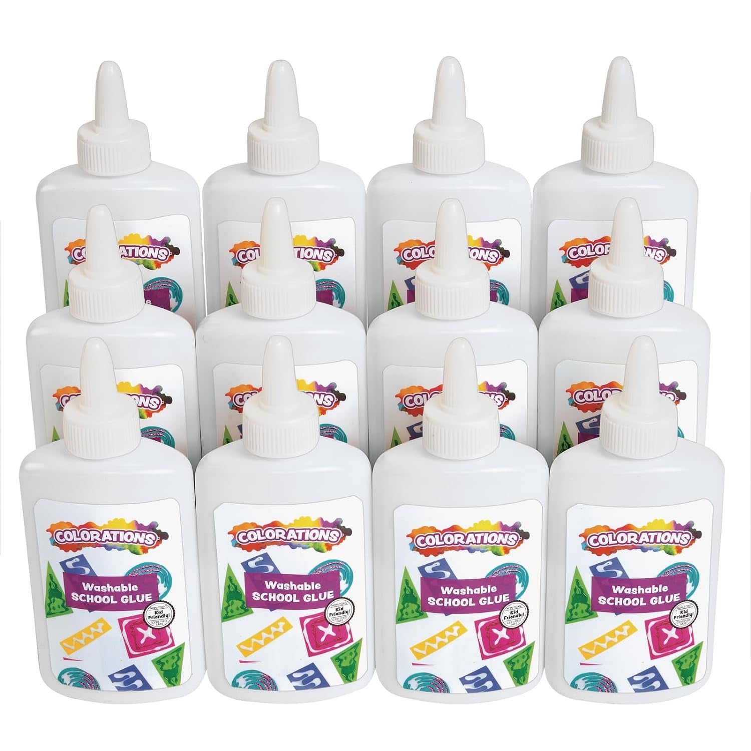Washable School Glue, 4 Oz., Set of 12 (Item # MCWG12)