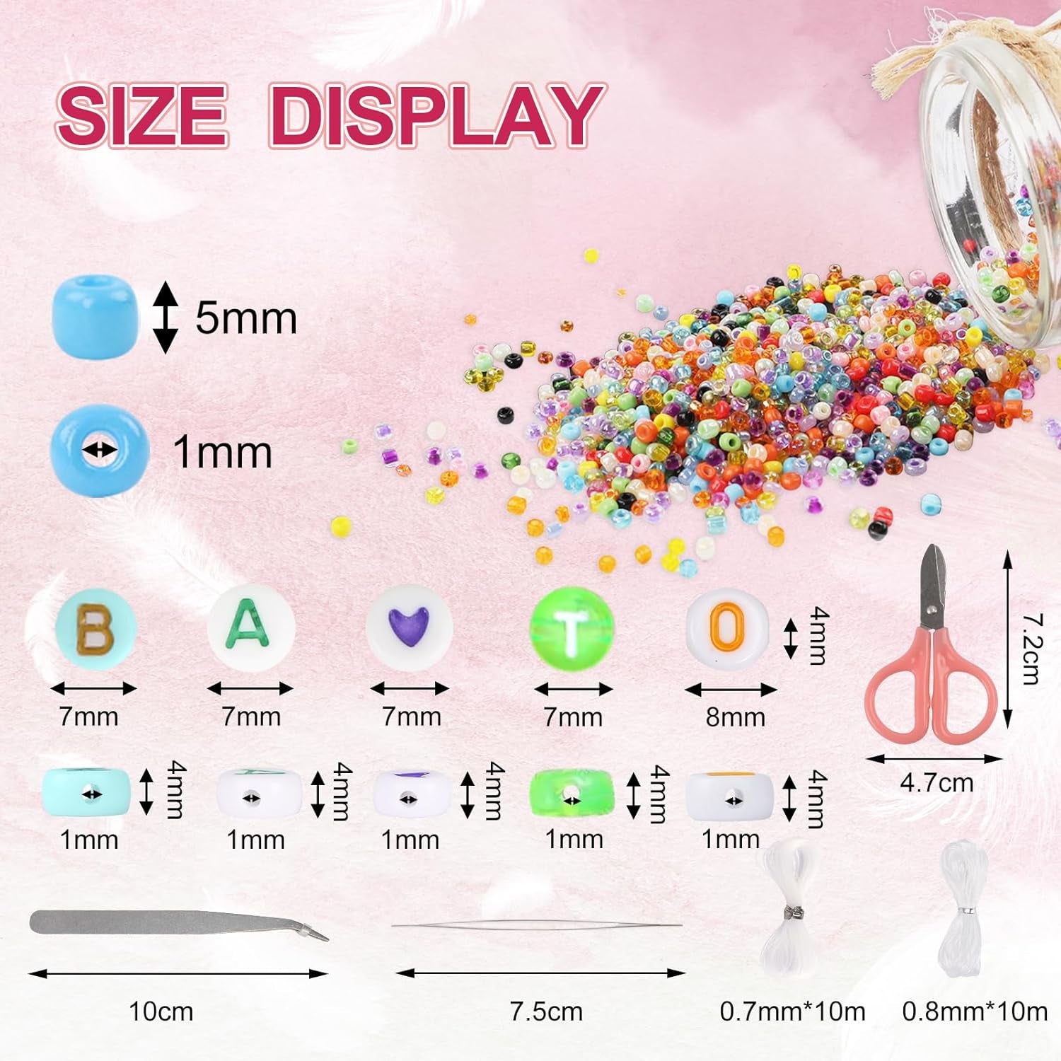 4100Pcs 5Mm Glass Seed Beads Craft Beads Kit and Colorful Letter Beads for Friendship Bracelets Jewelry Making Necklaces and Key Chains, Glass Pony Seed Letter Alphabet DIY Art and Craft