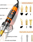 Wood Burning Kit, Professional Woodburning Pen Tool, DIY Creative Tools,Wood Burner for Embossing/Carving/Pyrography，Suitable for Beginners,Adults (Orange)