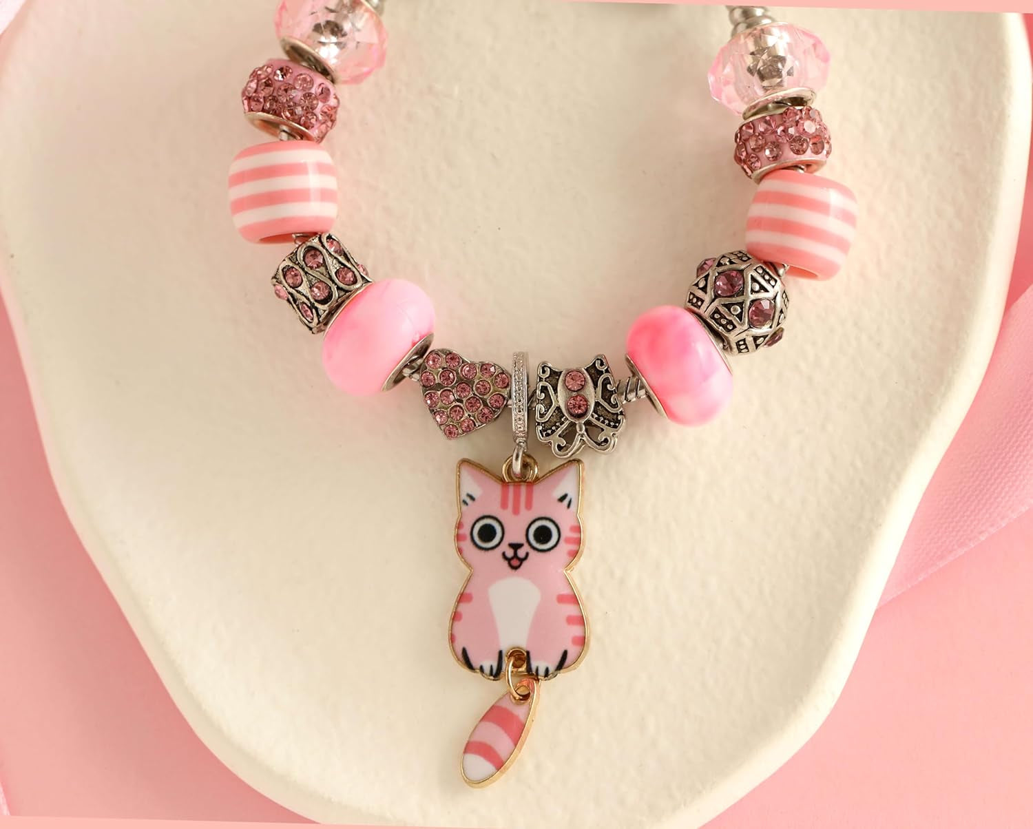 28 Pieces Enamel Cat Charms with Swinging Tails for Jewelry Making and Crafting - Cute Animal Charm for Bracelets Earrings Necklaces Crafts (28Pcs Cat-B)