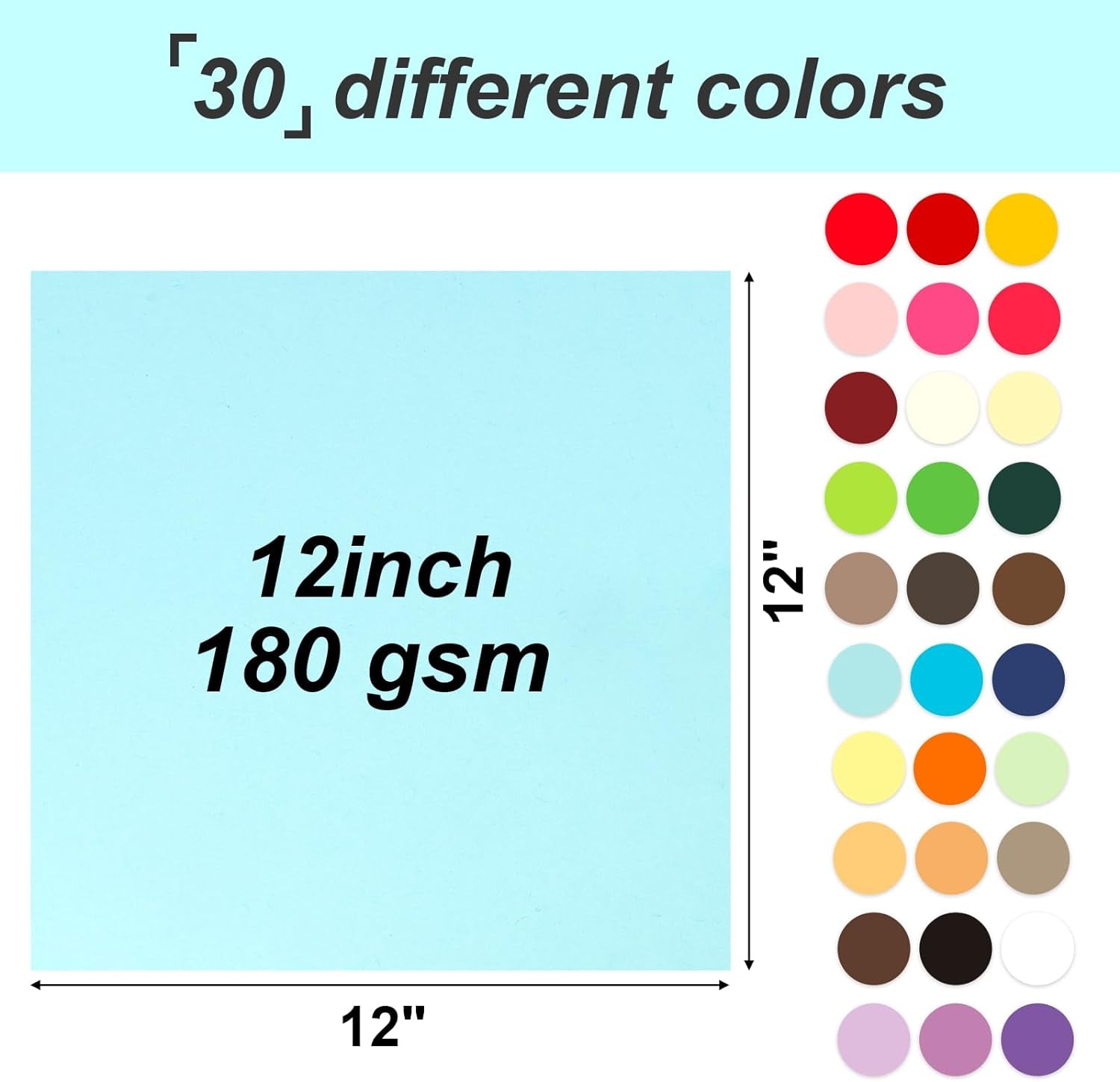 60 Sheets Colored Cardstock Paper for Crafts, 12X12 Cardstock Scrapbook Paper Square Craft Paper for Scrapbooking DIY Project Crafting Supplies 180GSM