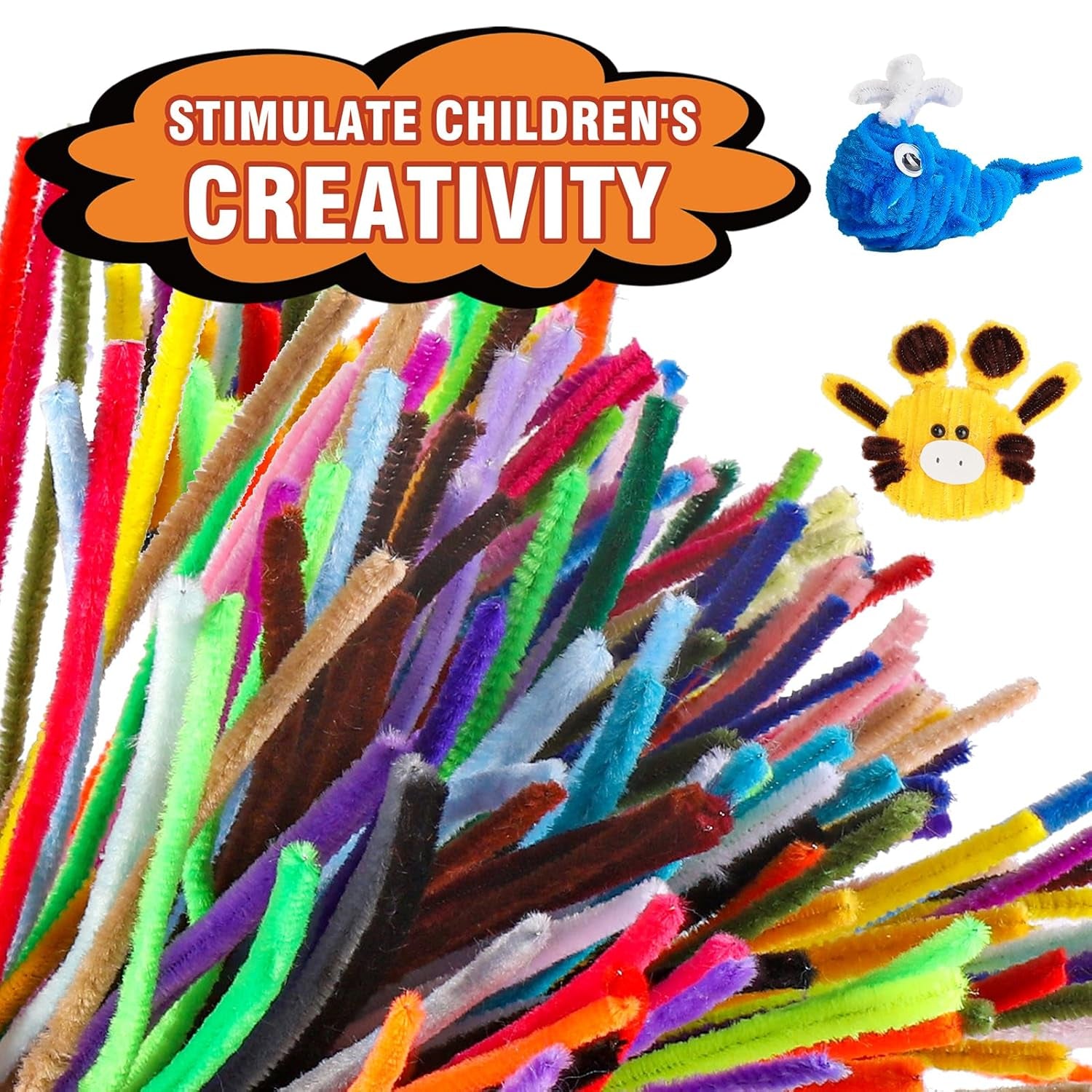 1000Pcs Pipe Cleaners for Arts and Crafts, 40 Color Chenille Stems for DIY Creative Projects, Craft Supplies for Adults and Kids (12Inch×6Mm)