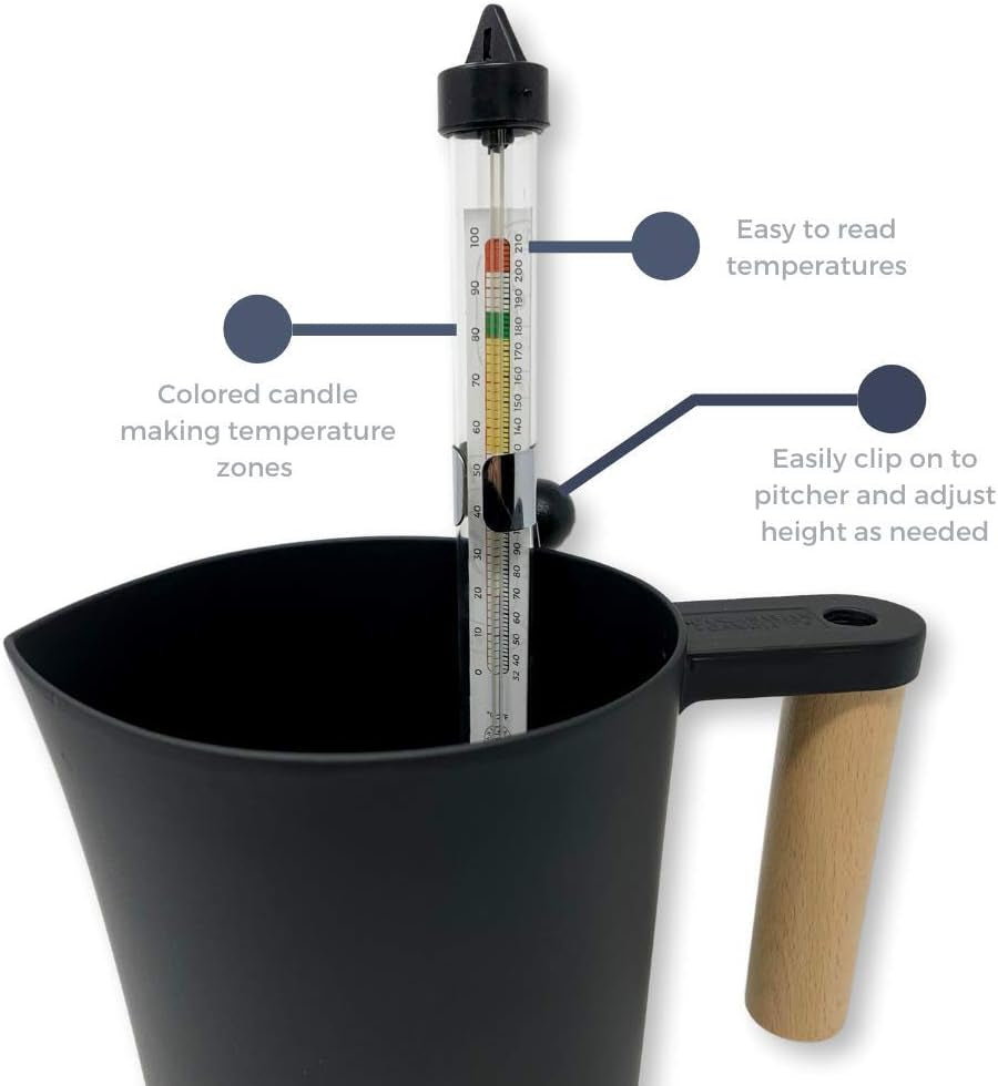 Thermometer for Candle Making - Candle Thermometer with Clip and Easy-To-Read Temperature Zones for DIY Candle Making