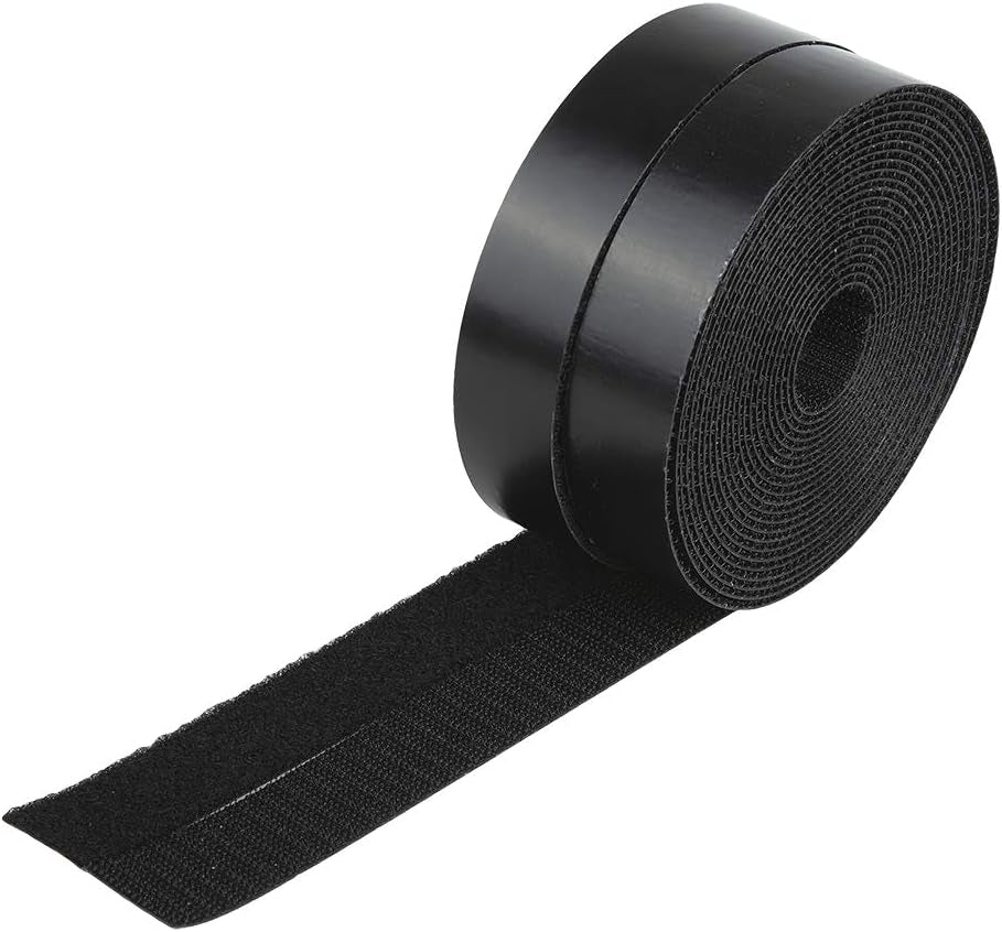 1 Inch Hook and Loop Tape Sticky Back - 5.5 Yards (16.5 Feet) - Strips Adhesive Heavy Duty Black Roll (1 Inch * 16.5 Ft)