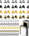80 Sets Boots Hook Lace Buckles Speed Eyelets Hooks for Boots Shoelace Hooks for Camp Hike Climb (Silver, Black, Gold, Bronze)
