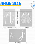 6 Inch Large Letter Stencils for Painting on Wood, Canvas & More - 55 Reusable Calligraphy Alphabet Stencils, Numbers, Mandala Designs - Farmhouse and Welcome Signs, Holidays, Craft Projects