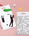 Golf Cart Cutting Dies for DIY Scrapbooking Metal Golf Tools Sport Die Cuts Embossing Stencils Template for Paper Card Making Decoration Album Craft Decor