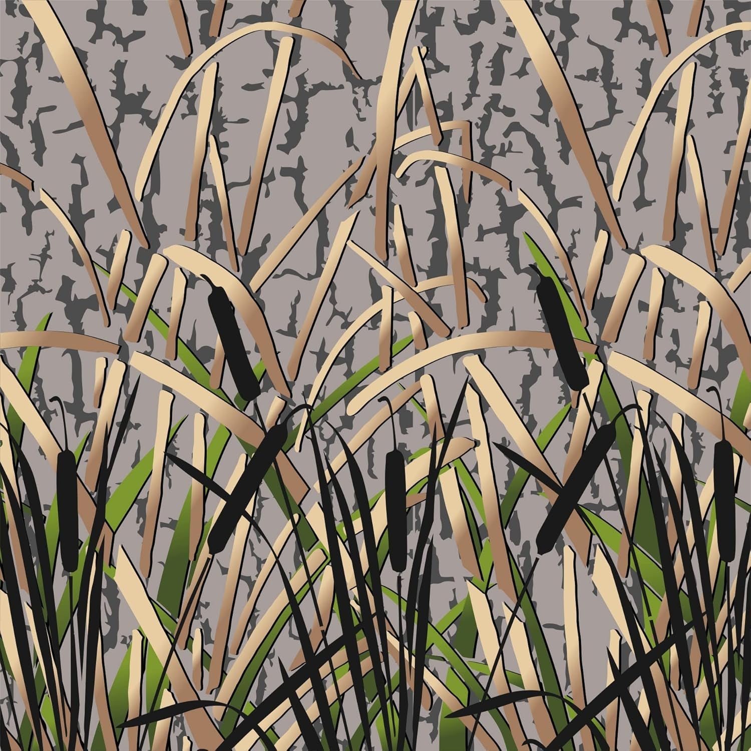 ® 11"X14" 4 Piece Camo Stencil Kit Duck Boat Camo Grass Bark Cat Tail Marsh Airbrush Reusable Spray Paint GK4