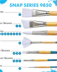 Snap White Synthetic Paint Brush Set for Acrylic and Watercolor, Includes 4 Paint Brushes
