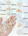 60 Pieces Rhinestone Buttons,Faux Pearl Embellishments Buttons,Flat Back Flower Rhinestone Buttons for Crafts,Jewelry Making,Diy Wedding Decorations,Clothes Bags Shoes Supplies