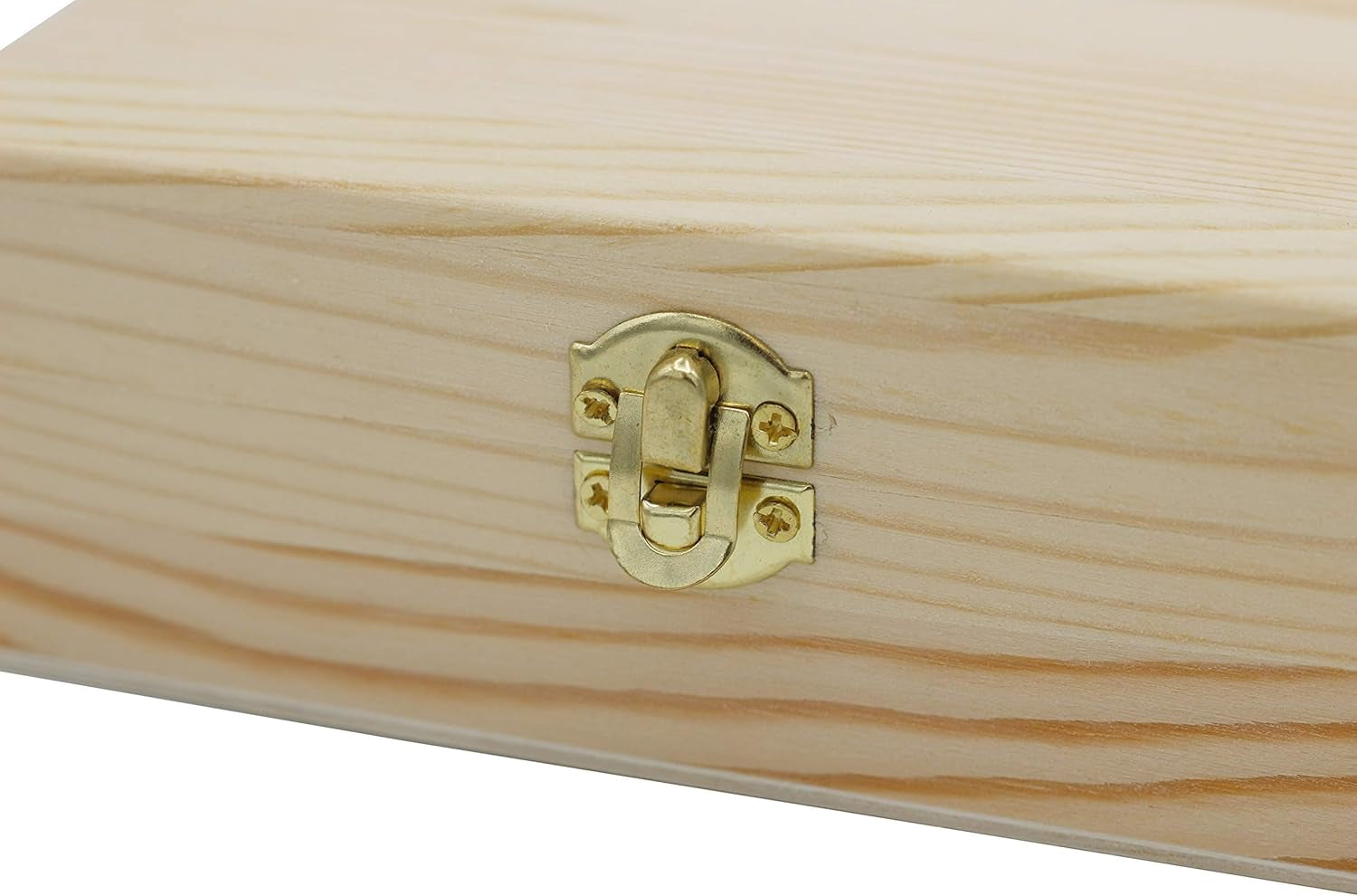 Unfinished Wood Craft Box – Light Unfinished Wood with Clasp – Make Your Own Gift Box, Jewelry Box, Photo Box - Decorate with Paint, Ribbon, Decoupage and More – 6" X 4" X 2"