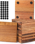 16 Pieces Unfinished Wood Coasters, 4 Inch Square Acacia Wooden Coasters for Crafts with Non-Slip Silicon Dots for DIY Stained Painting Wood Engraving Home Decoration