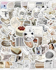 100Pcs Cute Snack Stickers Food Stickers Drink Stickers, Cute Small Stickers Set Kawaii for Teens/Boys/Girls/Adults