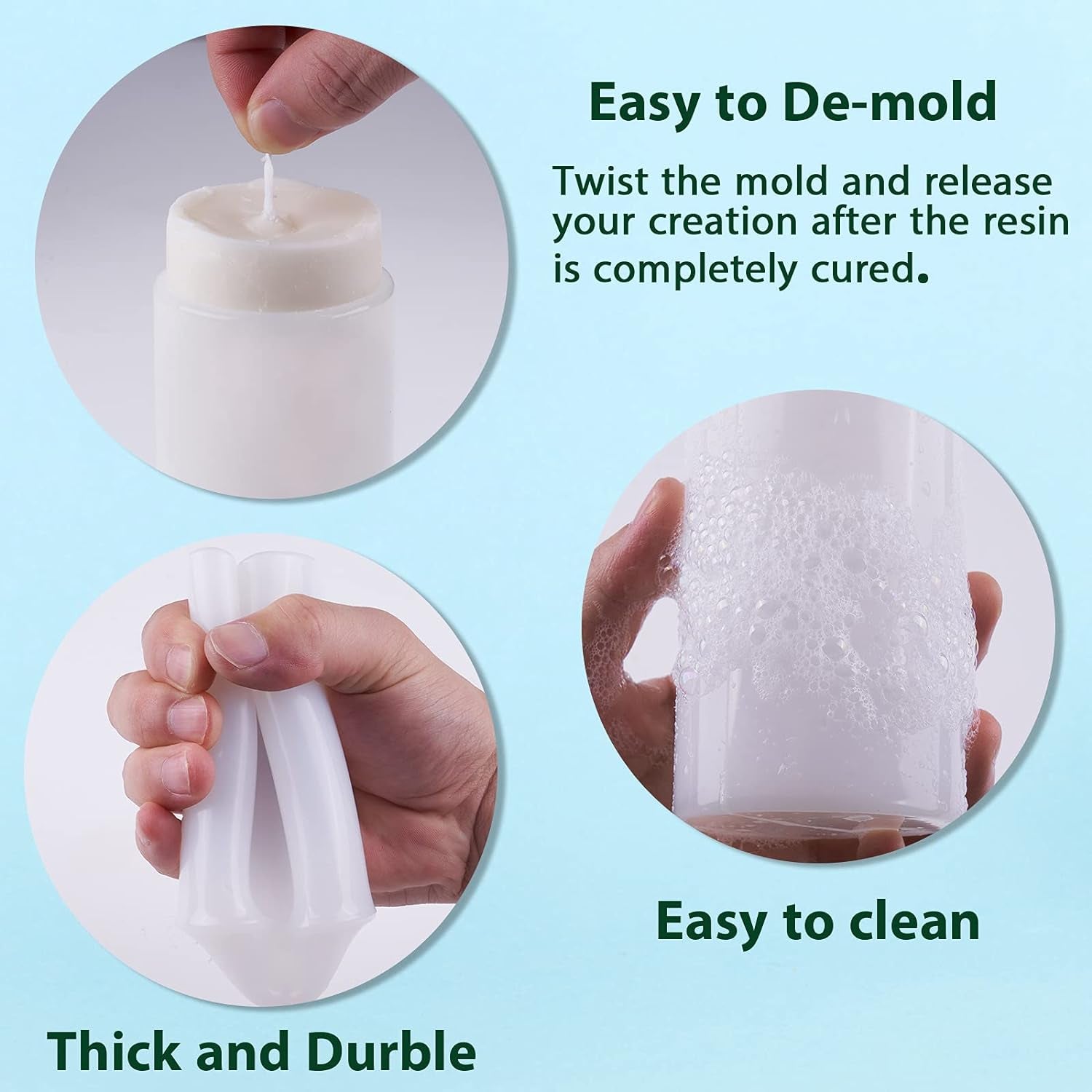 Candle Molds for Candle Making, 4PCS Cylinder Silicone Candle Molds and 2PCS Hexagon Silicone Candle Molds for Making Candle, DIY Craft