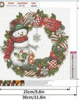 Christmas Diamond Painting Kits,Snowman Wreath Diamond Art Kit for Adults, Winter 5D Paint with Diamond Full Drill for Christmas,Wall Decor12X12