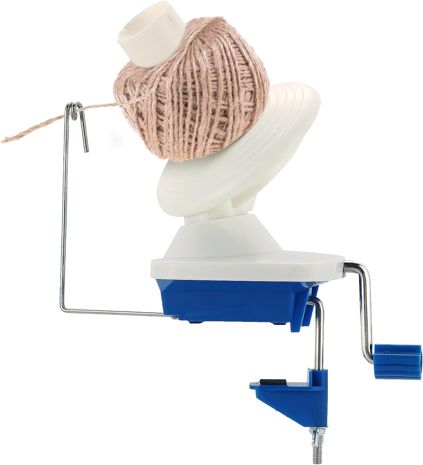 Yarn Ball Winder Manual Winder Holder Hand-Operated Swift Yarn Fiber String Ball (Blue)