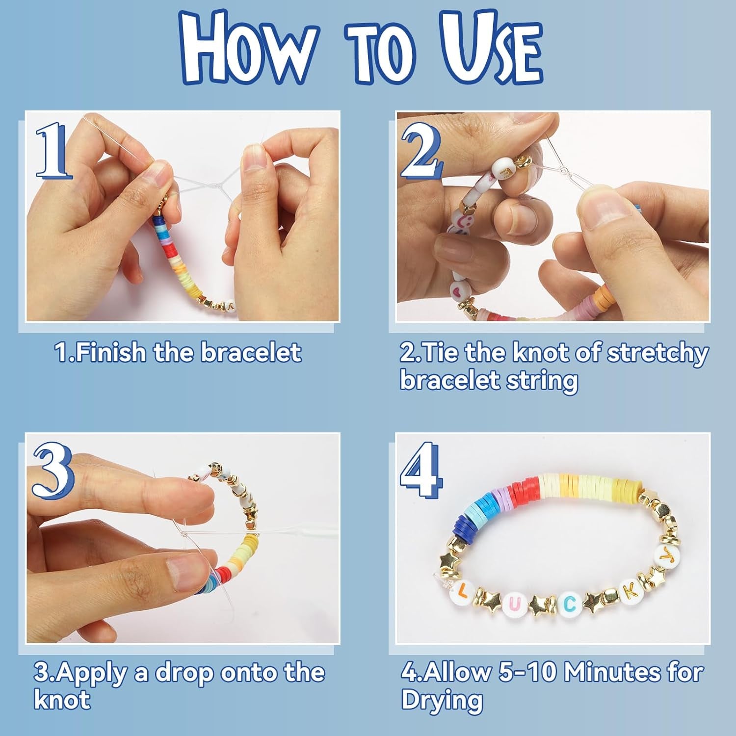 Bracelet String Professional Elastic String Kont Fixing Drip 60G, Clear Bracelet Glue, Keep Stretchy Bracelet String Stay Perfectly Tied for Clay Beads, Jewelry Making Supplies（2Pcs 30G/1Pcs）