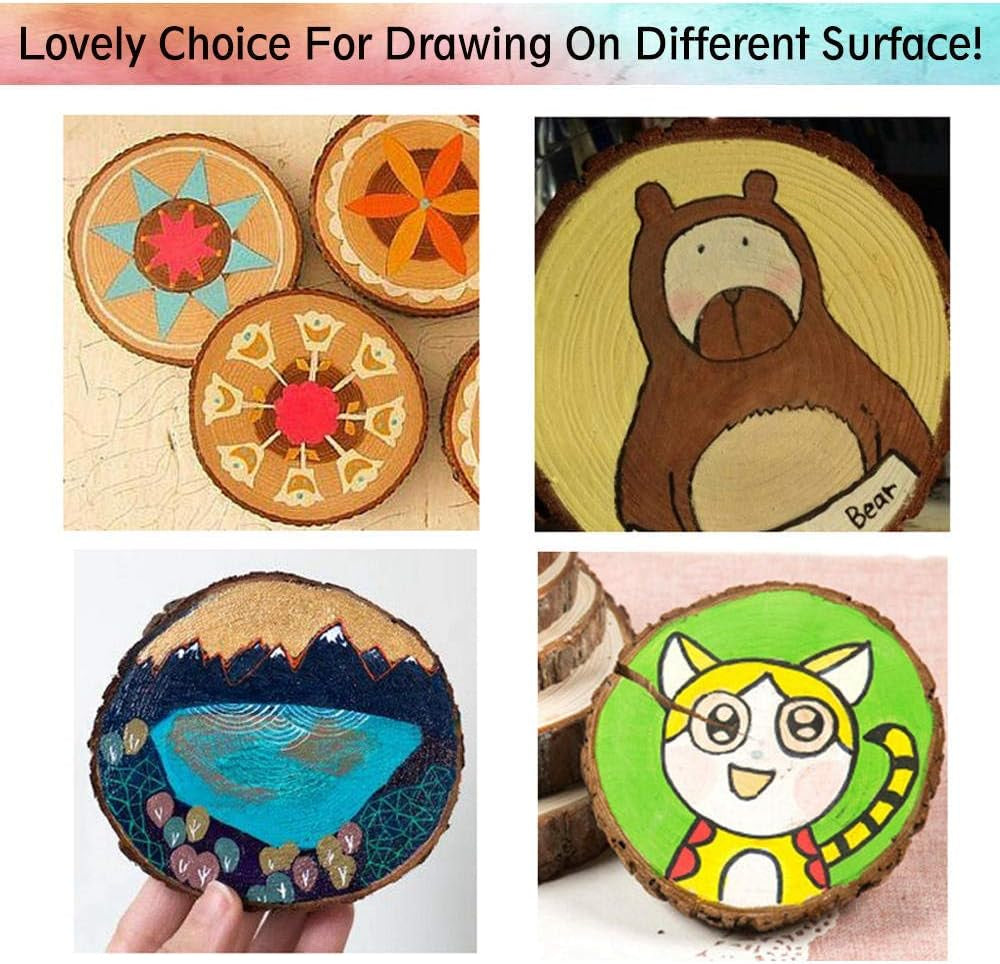 Permanent Marker, 30 Colors Fine Point Permanent Markers, Works Well on Paper, Canvas, Fabric, Crafts,Glass,Metal,Wood Good for Painting, Coloring and Doodling by