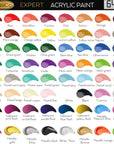 Acrylic Paint Set 76 PCS of 64 Colors 2Fl Oz 60Ml Bottles with 12 Brushes,Non Toxic 64 Colors Acrylic Paint No Fading Rich Pigment for Kids Adults Artists Canvas Crafts Wood Painting