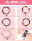 473Pcs Stone Jewelry Making Kit Crystal Stone Bracelet Making Kit for Adults, Crystal Natural Stone Healing Beads for Jewelry Making, Bracelet Making