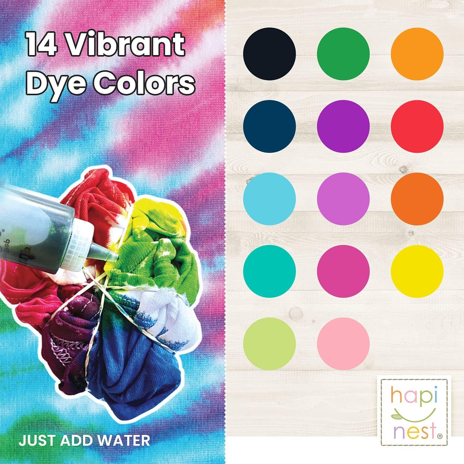 Tie Dye Kit for Kids Age 8-12 & up Girls Boys Teens, Clothing Shirt Fabric Dye Arts and Crafts Gifts Party Supplies, Kids Tie Dye Kit for Large Group, 18 Pre-Filled Bottles W/14 Colors