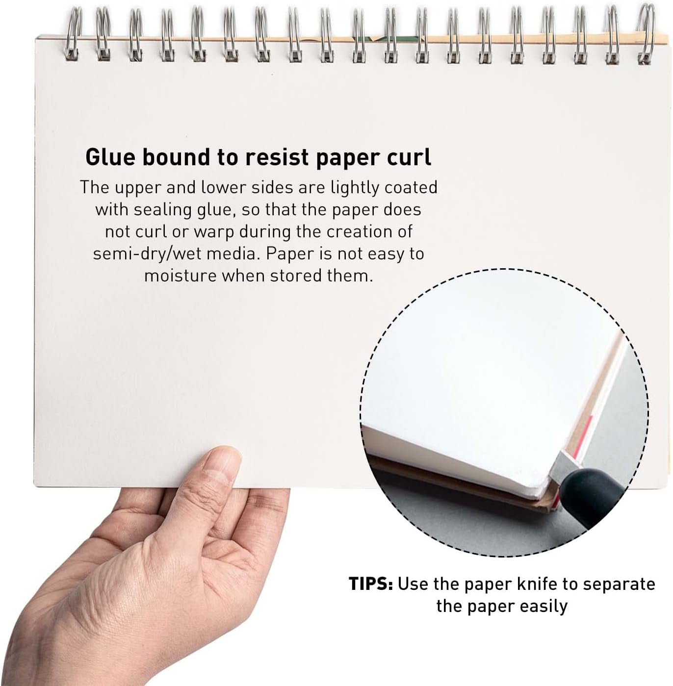 Gouache Pad 7X10''(98Lb/160G) 50 Sheets Mix Paper Pad, Side Wire Bound, Fine Texture, in Gouache Acrylic Art Pad for Sketching, Ink Sketch Book, Art Supplies Drawing Pad Gift （Square）