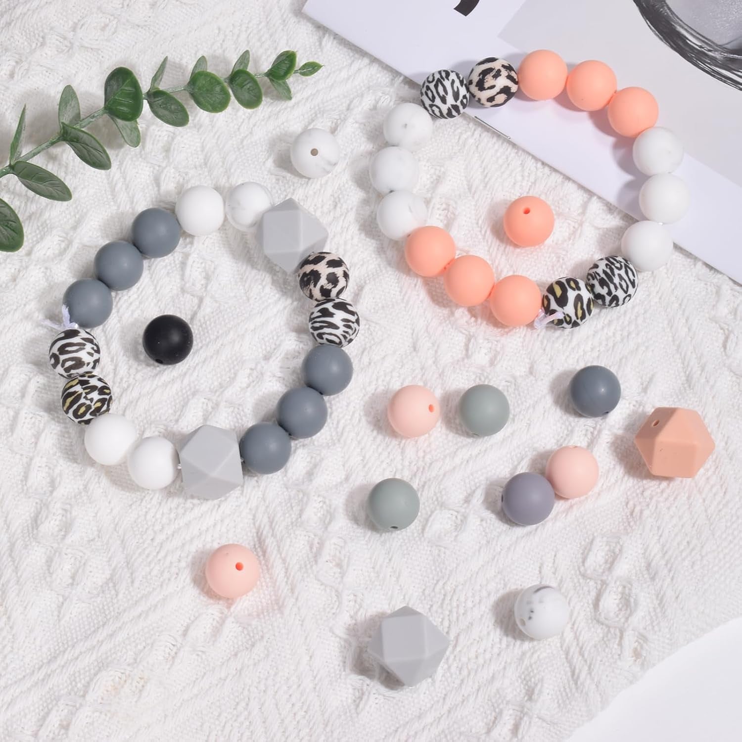 184 Pcs Silicone Beads for Keychain Making Kit, Multiple Styles and Shapes Silicone Beads Bulk Rubber Beads for Keychains Making