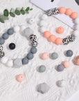 184 Pcs Silicone Beads for Keychain Making Kit, Multiple Styles and Shapes Silicone Beads Bulk Rubber Beads for Keychains Making