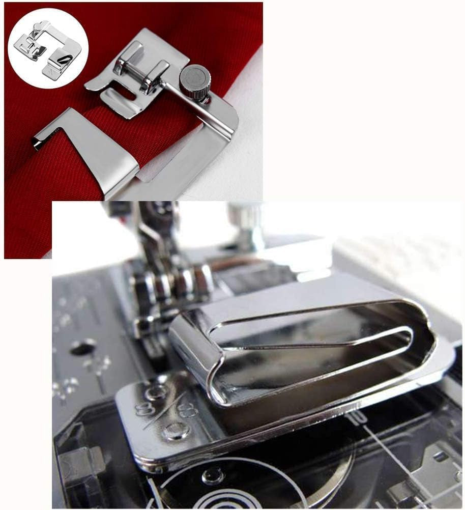 3 Sizes Wide Rolled Hem Pressure Foot Sewing Machine Presser Foot Hemmer Foot Set 1/2 Inch, 3/4 Inch, 1 Inch Low Shank Sewing Machine Presser Foot for Brother Singer