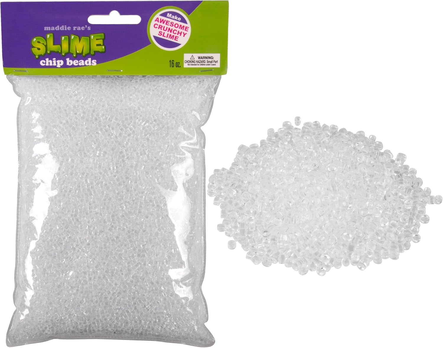 Maddie Rae'S Chip Beads - 16Oz Large Bag of Beads Drops - Great Vase Filler - Use for Making Crunchy Slime, DIY Arts and Crafts, School Projects, Table Decorations, Baby Showers, Weddings, Parties