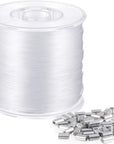 Strong Clear Nylon Fish Wire for Hanging Christmas Decor and 50 Loop Sleeve (218 Yd.)