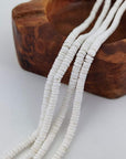 46 Inch White Heishi Beads for Jewelry Making, 6Mm Puka Shells Bead Strand, Natural Thin Flat Seashell Beads for Bracelets Necklaces Chokers and Anklets, African Disc Spacers